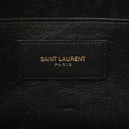 Saint Laurent Textured Metallic Calfskin Classic Monogram Cassandre Clutch Silver 6 of 16