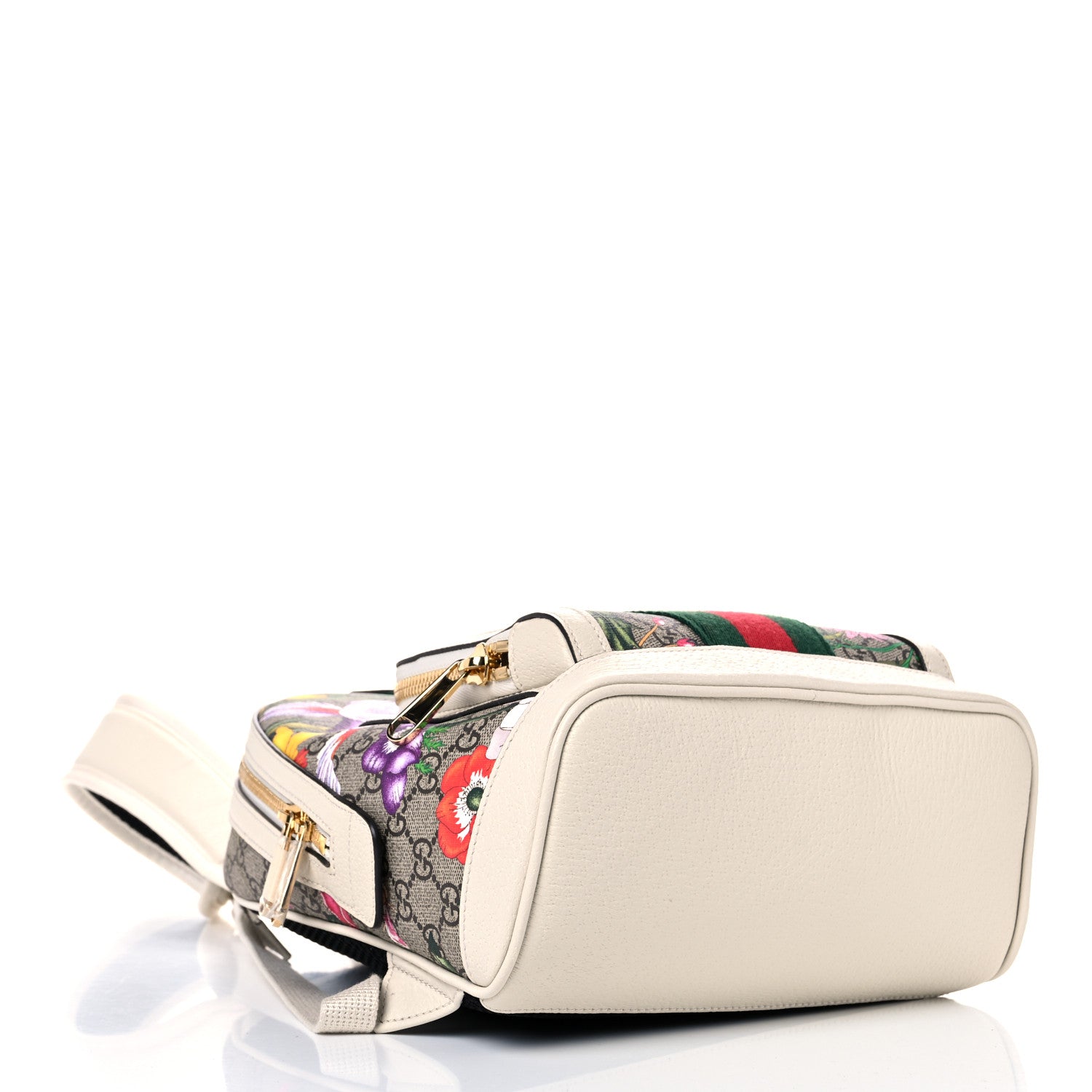 Gucci GG Supreme Monogram Flora Web Small Ophidia Day Backpack White 4 of 12
