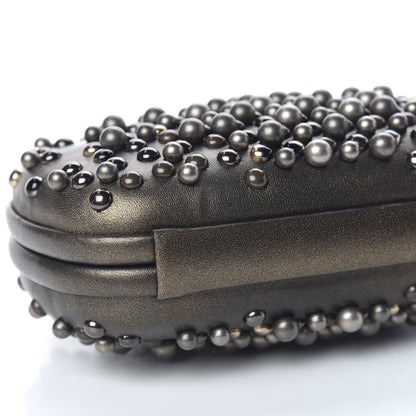 Bottega Veneta Nappa Pearl Embellished Knot Studded Clutch Gold 7 of 8