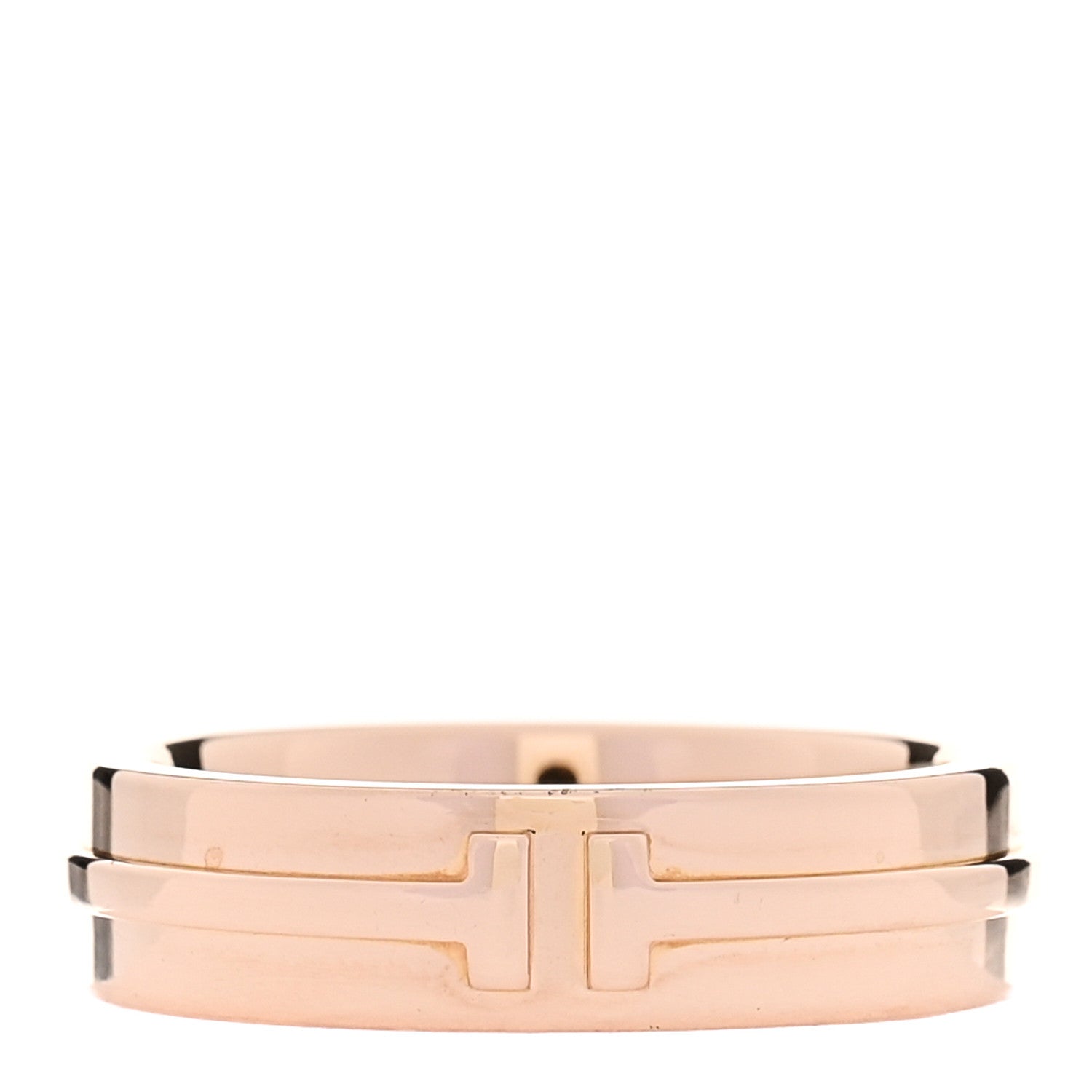 Tiffany 18K Rose Gold T Two Narrow Ring 58 8.5 1 of 4