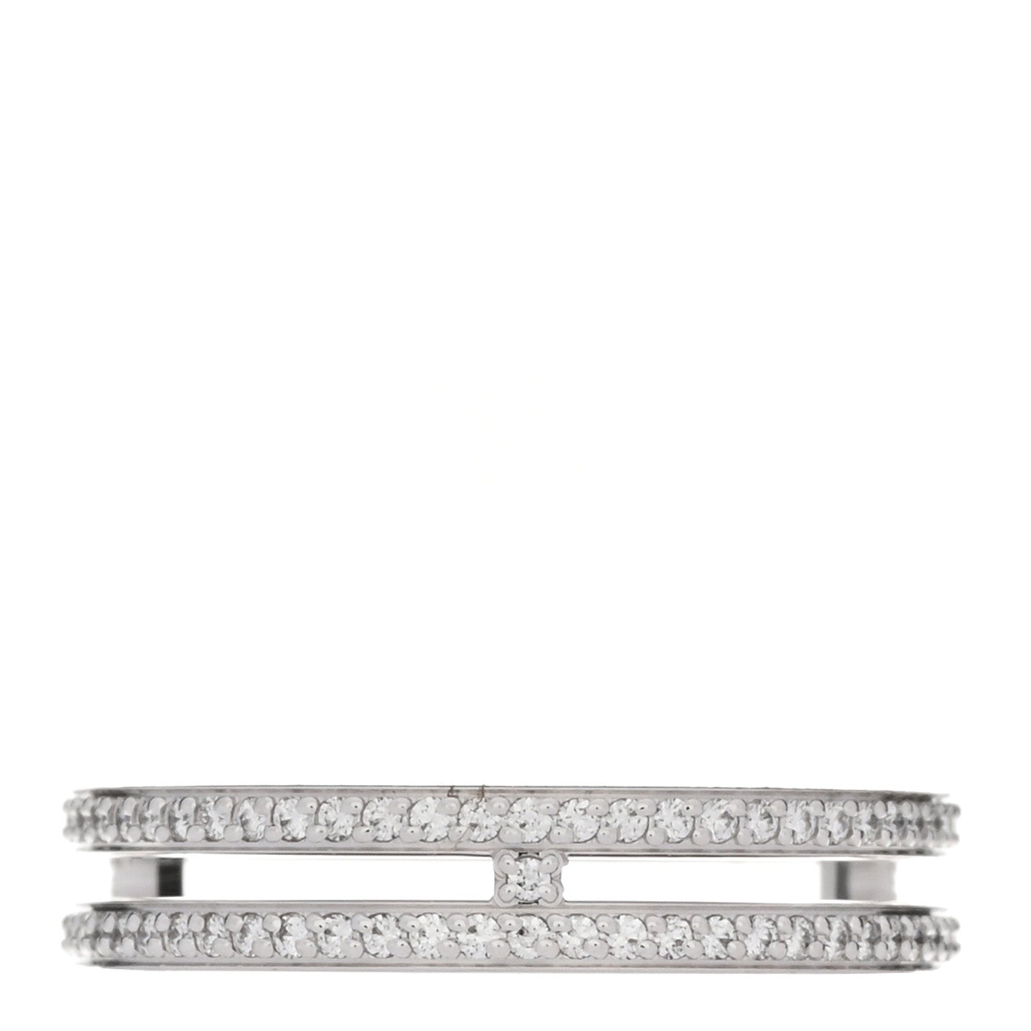 Hermes 18K White Gold Diamond Ariane Wedding Band Ring 49 5 1 of 5