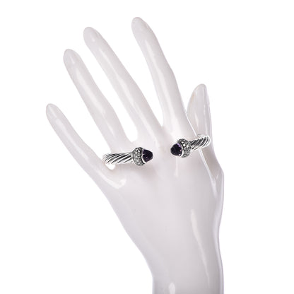 David Yurman Sterling Silver Diamond Amethyst 7mm Moonlight Ice Cable Bracelet 2 of 4