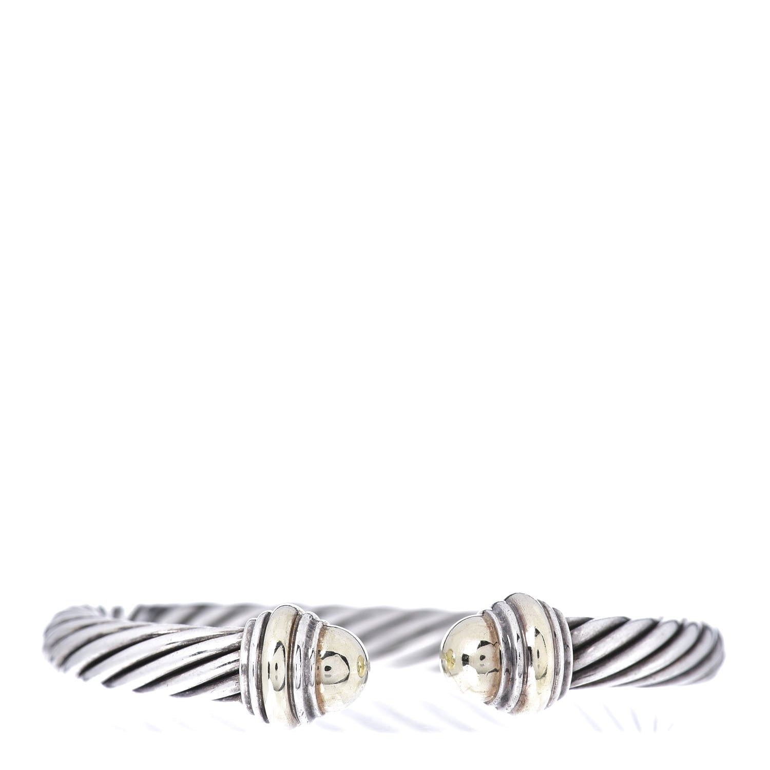 David Yurman Sterling Silver 14K Yellow Gold 7mm Cable Classics Bracelet 1 of 4