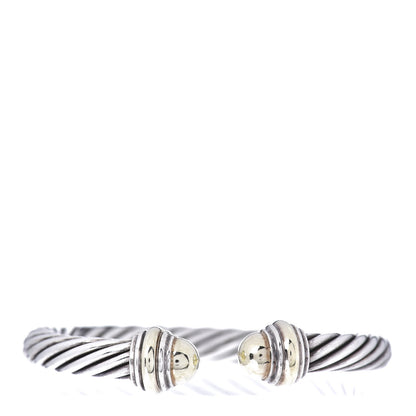 David Yurman Sterling Silver 14K Yellow Gold 7mm Cable Classics Bracelet 1 of 4