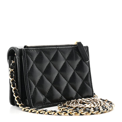 Chanel Caviar Quilted Clutch With Chain Black 3 of 12