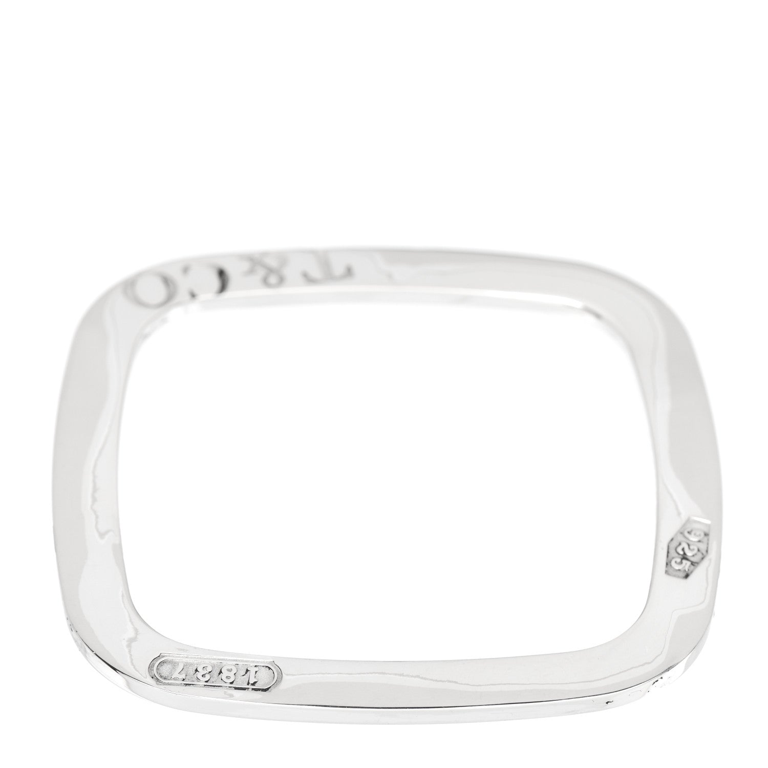 Tiffany Sterling Silver 1837 Square Bangle Bracelet 3 of 4