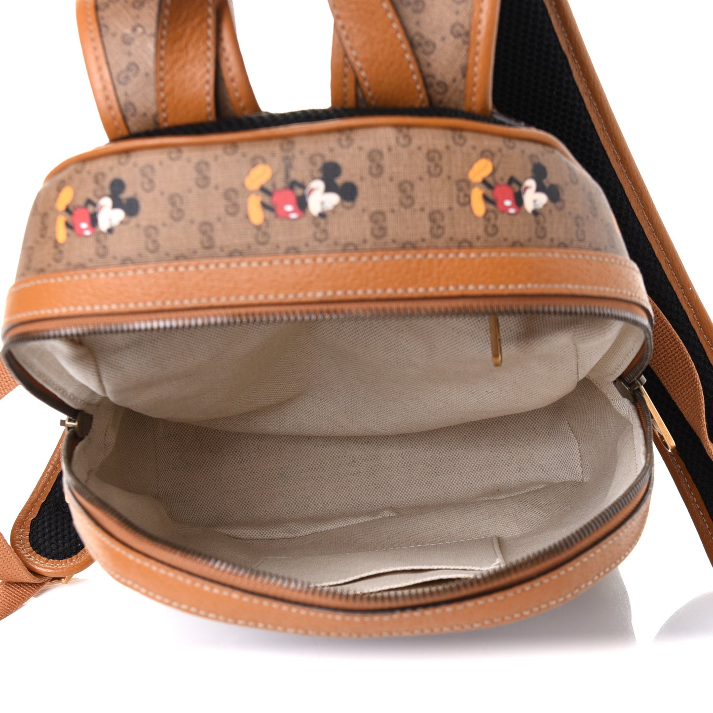 X DISNEY Mini Vintage GG Supreme Monogram Mickey Mouse Small Dome Backpack Beige Vintage Sun Oil
