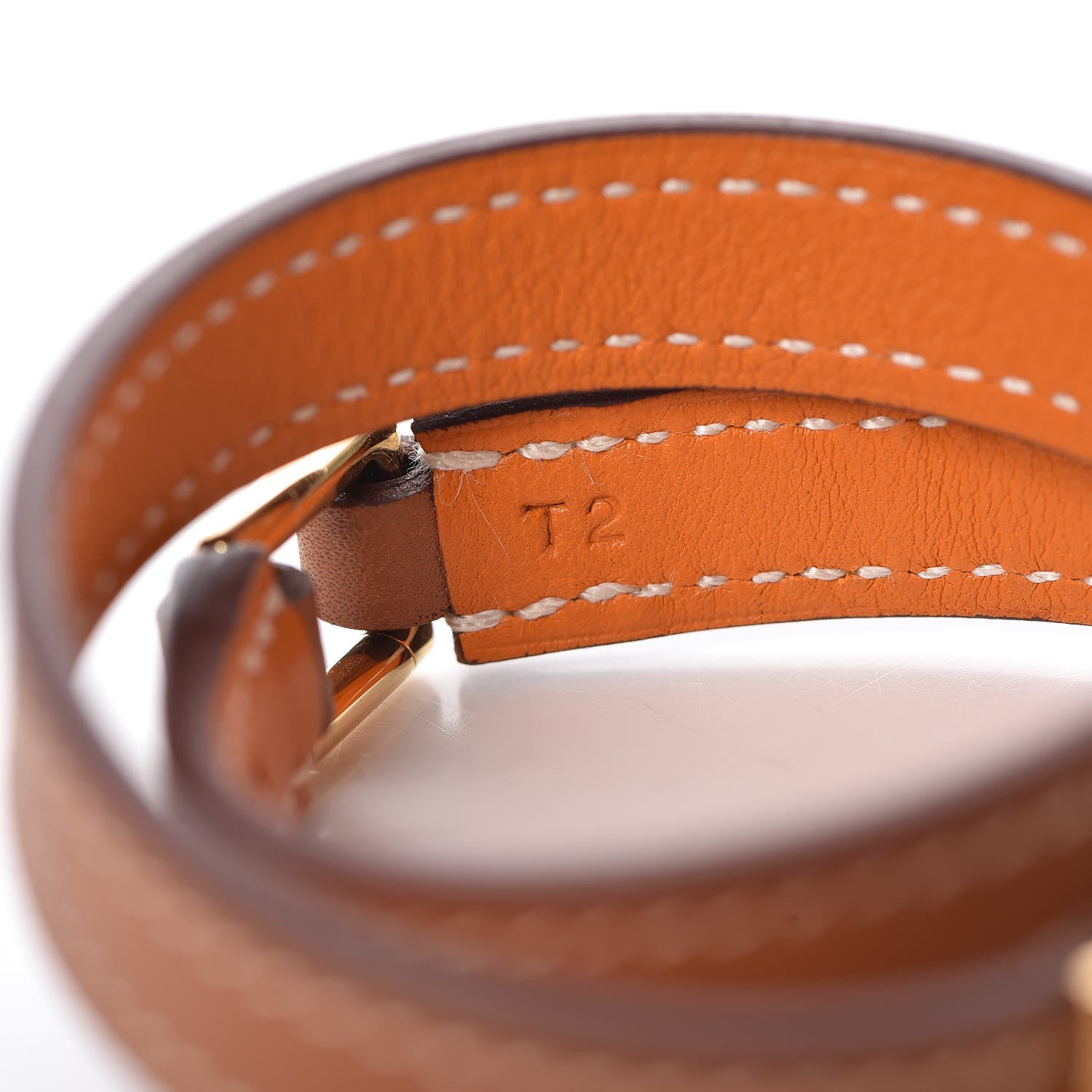 Hermes Swift Rivale Double Tour Bracelet T2 Gold Orange 6 of 7