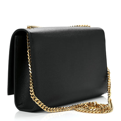 Saint Laurent Grain De Poudre Medium Classic Monogram Kate Satchel Black 3 of 13