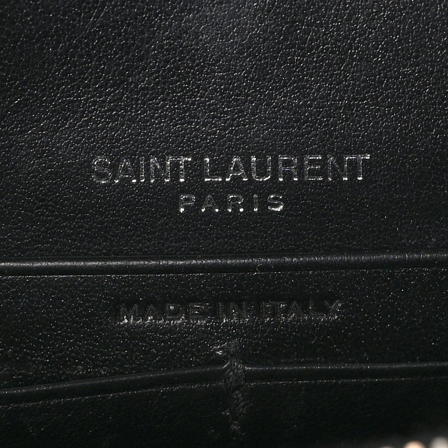 Calfskin Crocodile Embossed Monogram Sunset Top Handle Chain Wallet Black