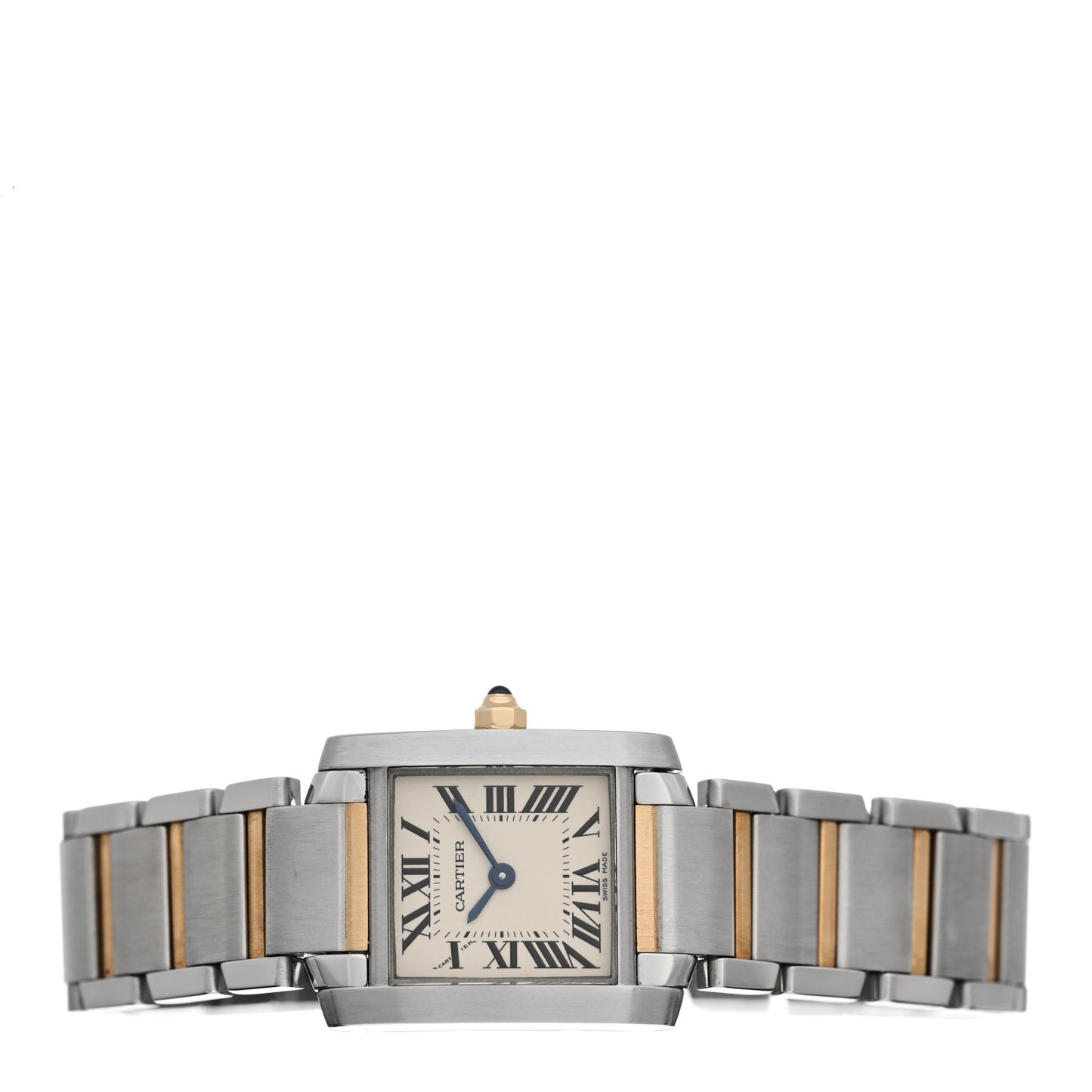 Stainless Steel 18K Yellow Gold 20mm Tank Francaise Quartz Watch