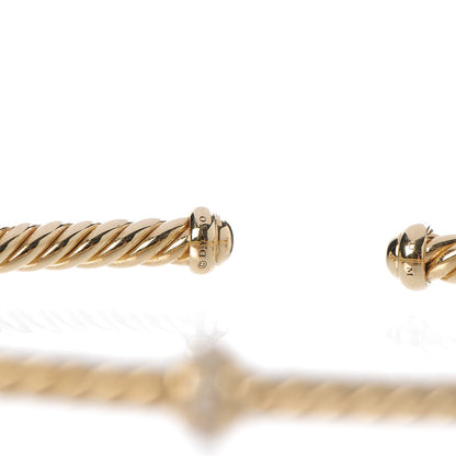 David Yurman 18K Yellow Gold Diamond 3mm Renaissance Center Station Bracelet 4 of 5