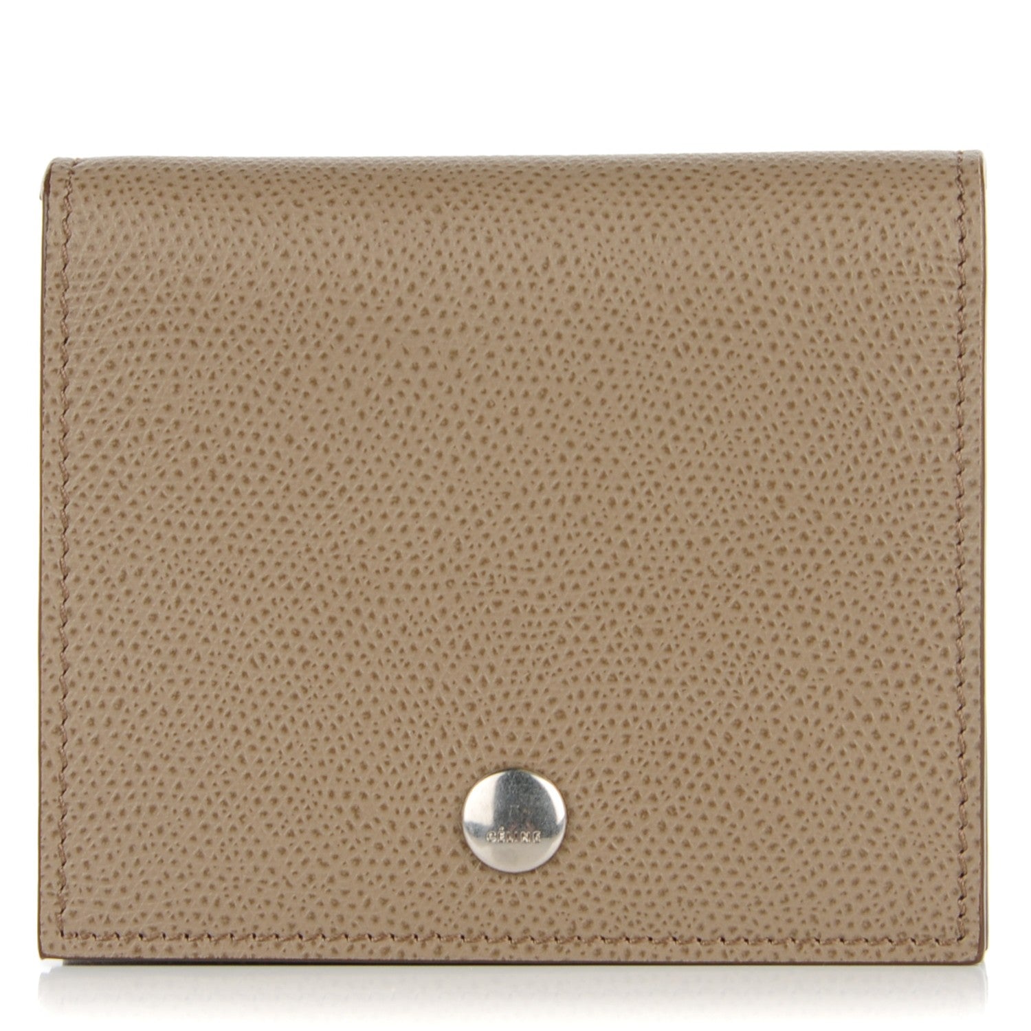 Celine Grained Calfskin Small Wallet Taupe 1 of 8