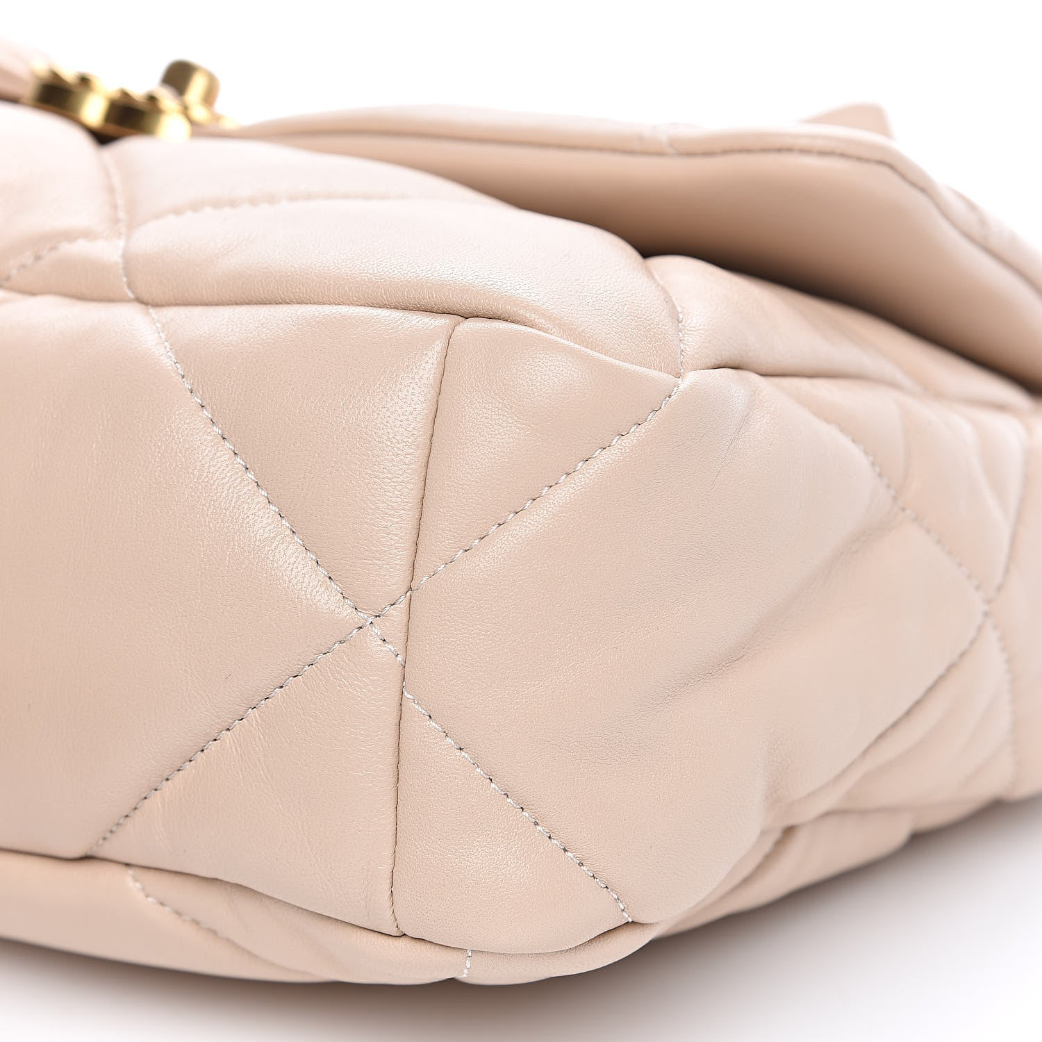 Chanel Goatskin Quilted Large 19 Flap Beige 8 of 10