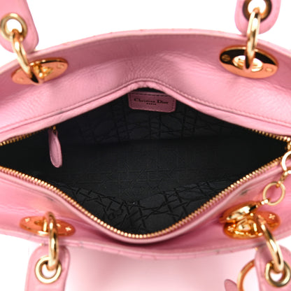 Christian Dior Grained Calfskin Cannage Medium Lady Dior Pink 4 of 10