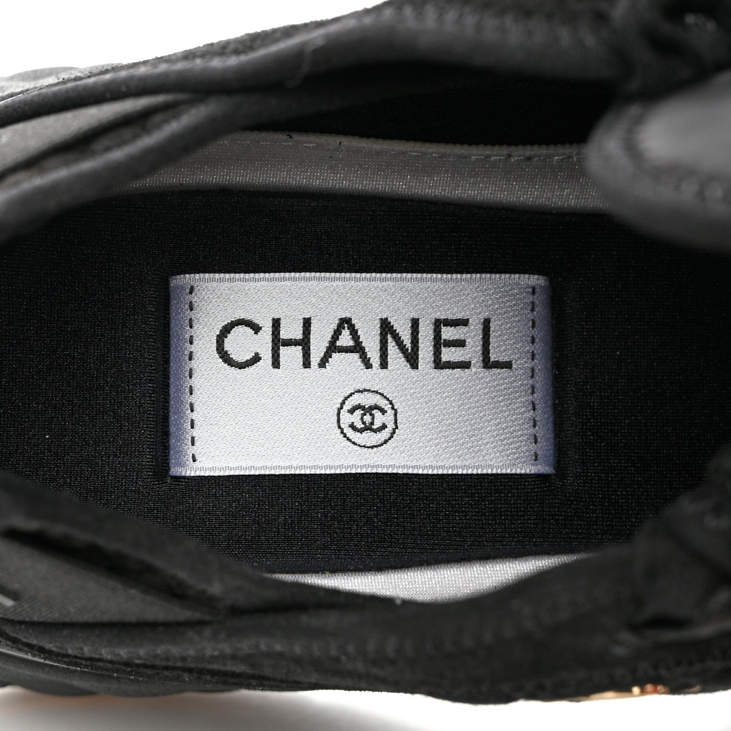 Chanel Suede Calfskin Mixed Fibers CC Sneakers 39 Black Dark Grey 7 of 9