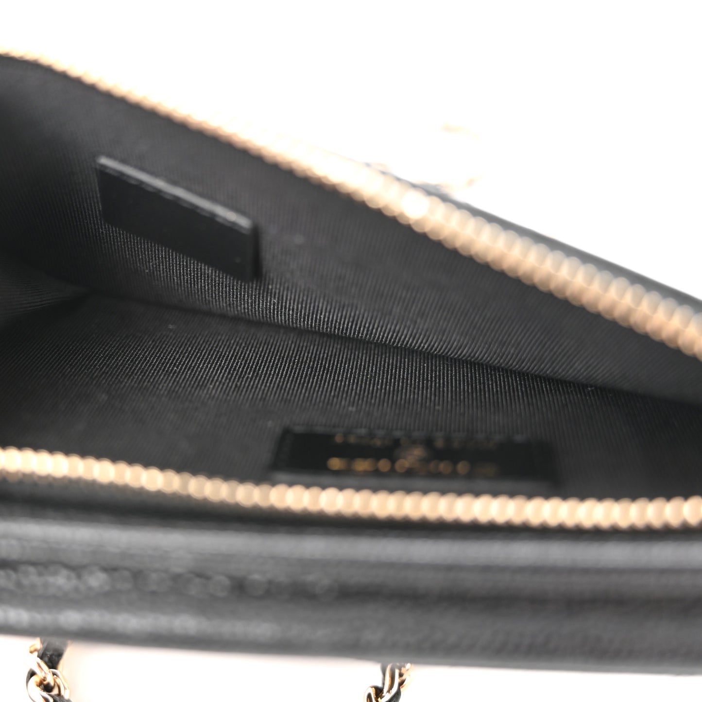 Caviar Quilted Zip Phone Case Black