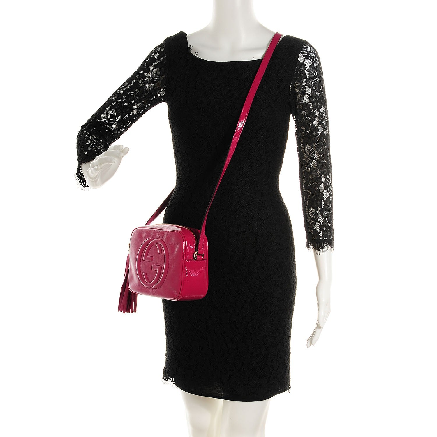 Gucci Soft Patent Small Soho Disco Bag Bright Bougainvillea 2 of 9