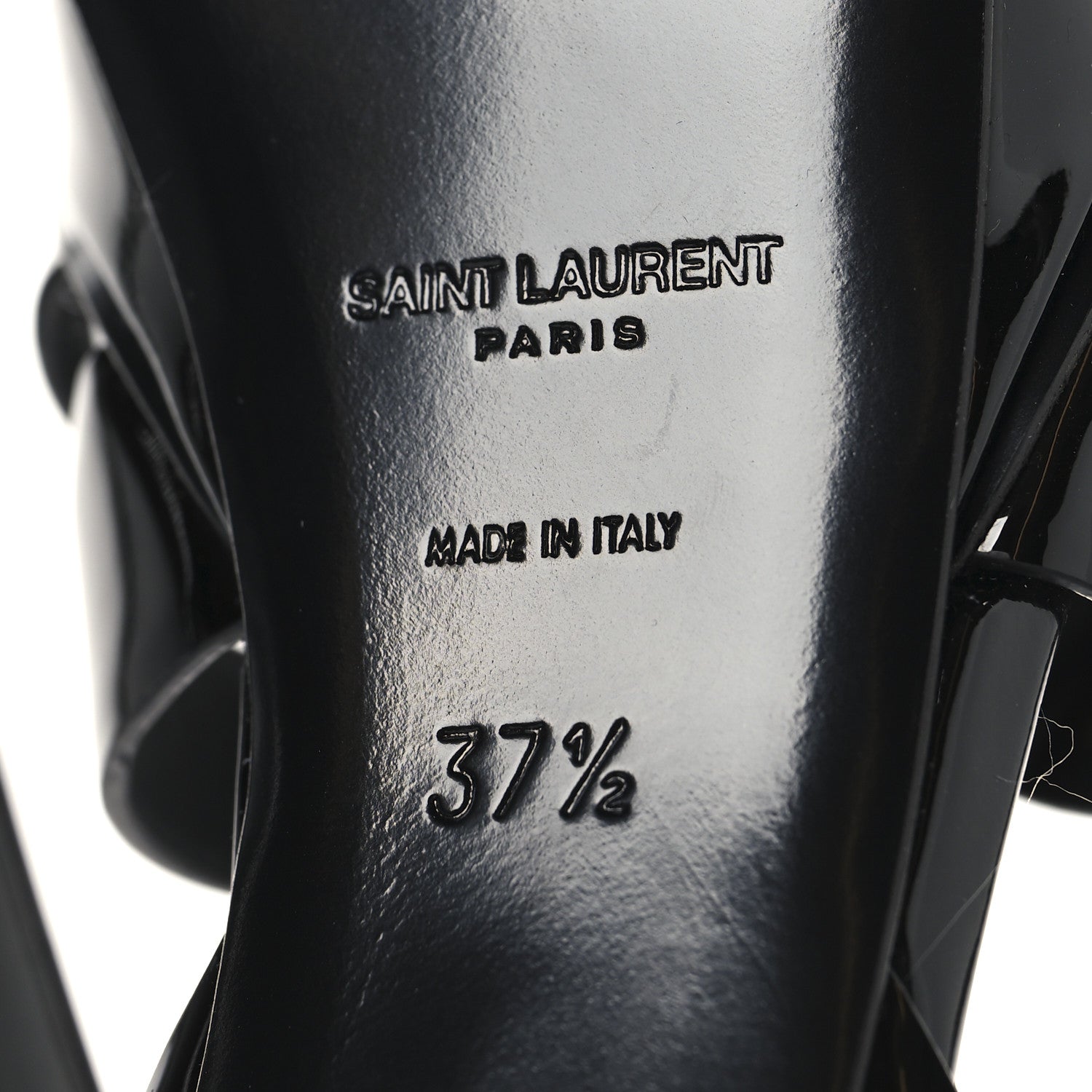 Saint Laurent Patent Tribute 75 Platform Sandals 37.5 Black 8 of 9