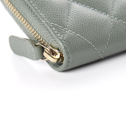 Chanel Iridescent Caviar Quilted Zip Coin Purse Green 8 of 10