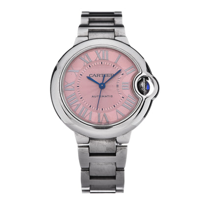 Cartier Stainless Steel 33mm Ballon Bleu De Automatic Watch Pink 1 of 7
