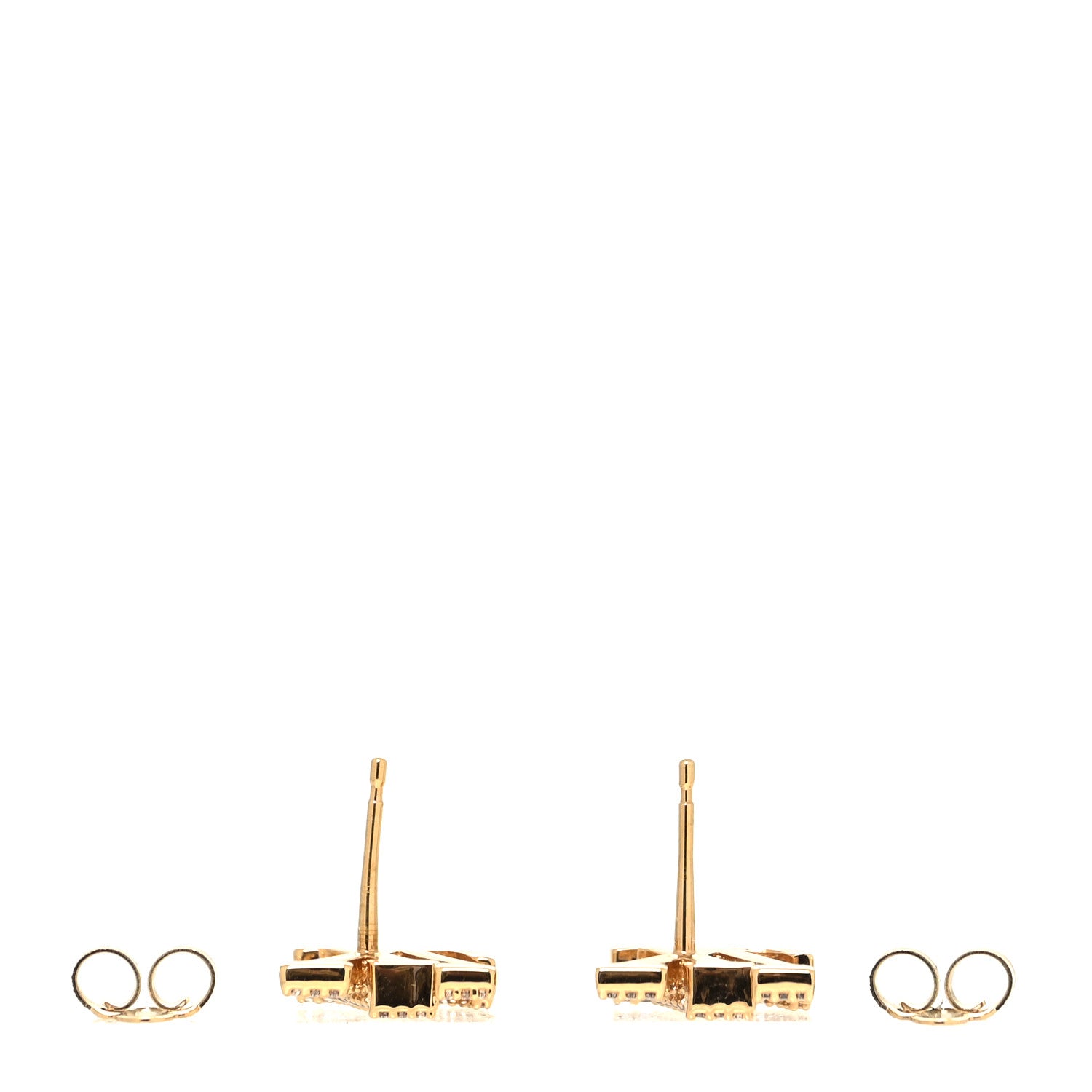 Louis Vuitton Metal Crystal LV Iconic Earrings Gold 3 of 5