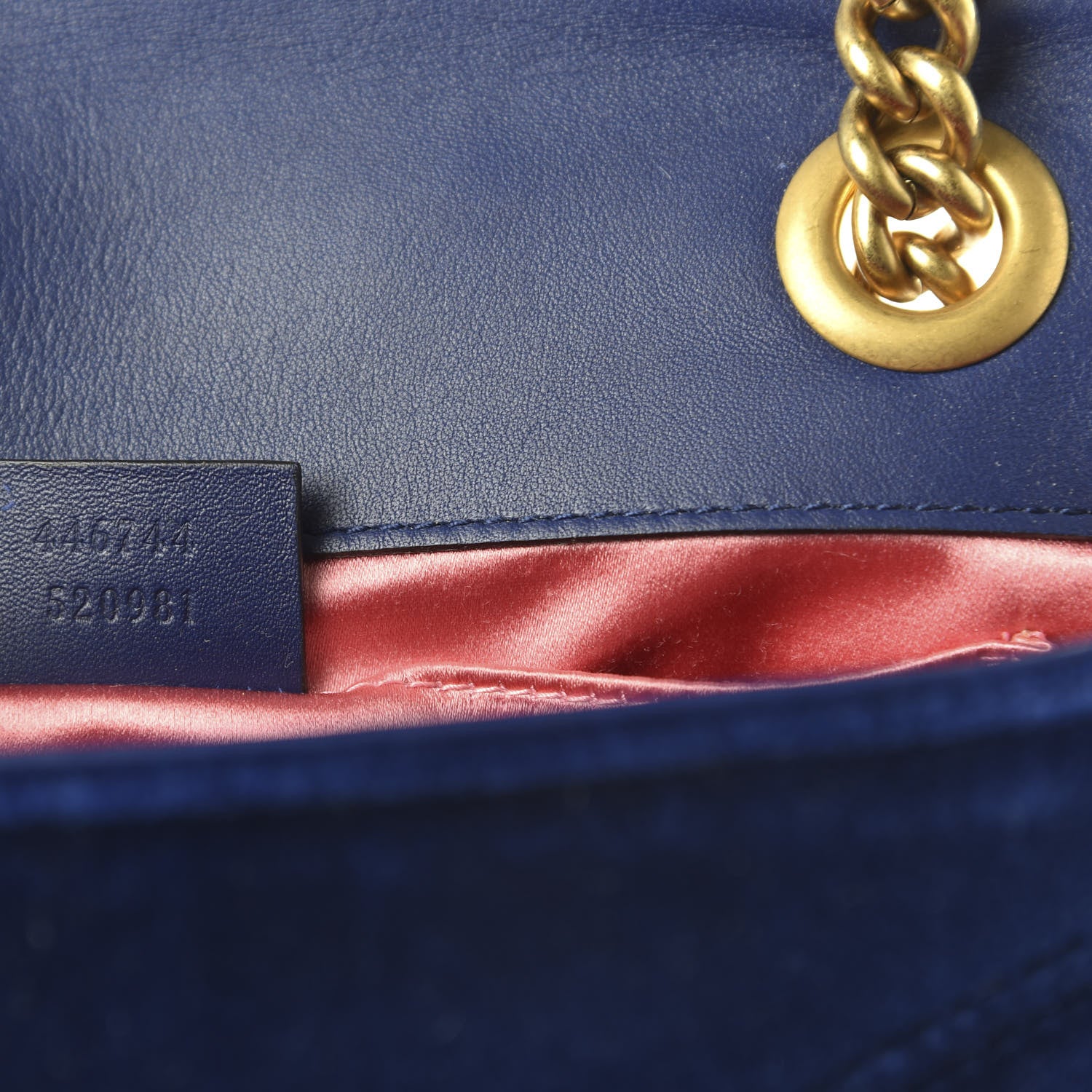 Gucci Velvet Matelasse Mini GG Marmont Shoulder Bag Cobalt Blue 9 of 10