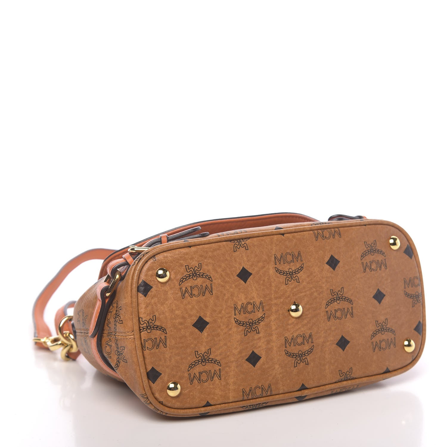 MCM Visetos Crossbody Flap Messenger Cognac Orange 5 of 12