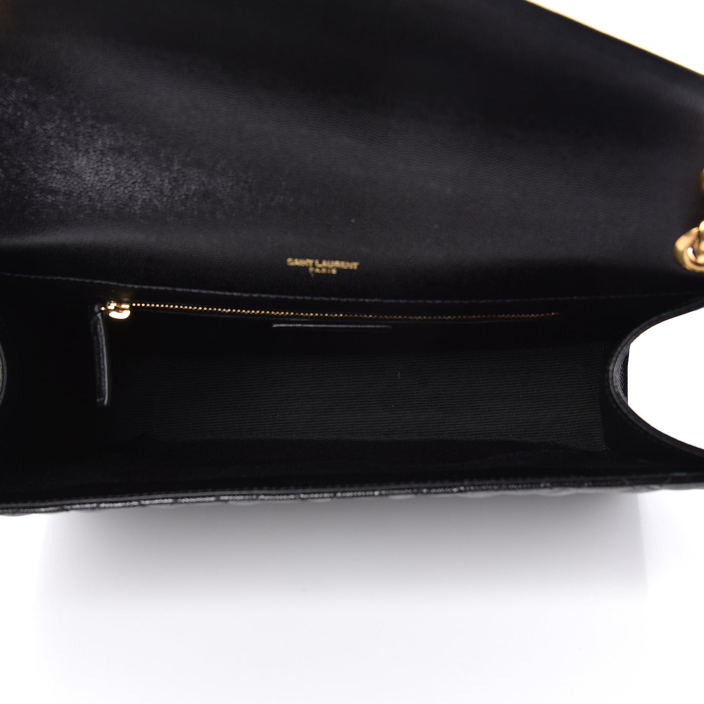 Grain De Poudre Textured Mixed Matelasse Large Triquilt Monogram Satchel Black