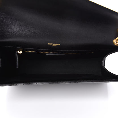 Saint Laurent Grain De Poudre Textured Mixed Matelasse Large Triquilt Monogram Satchel Black 5 of 10
