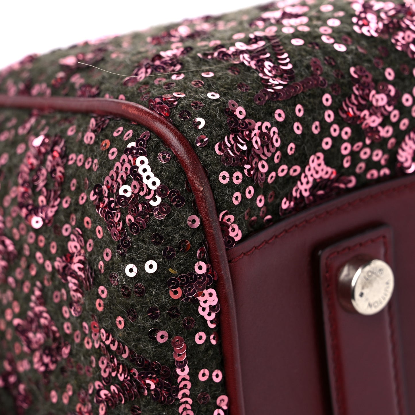 Sequin Monogram Sunshine Express Speedy Burgundy