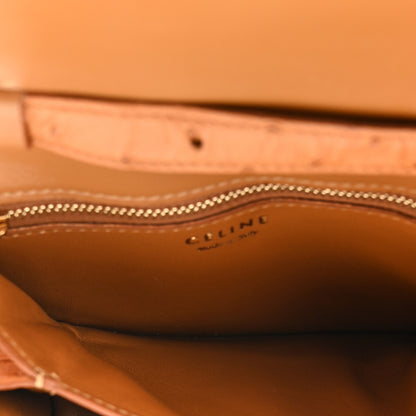 Celine Ostrich Small Classic Box Flap Bag Camel 7 of 16