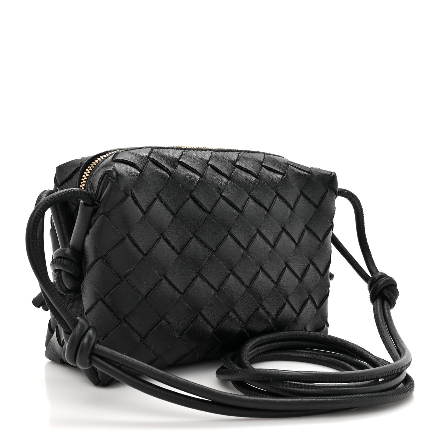Nappa Intrecciato Mini Loop Camera Bag Black