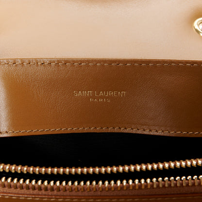 Saint Laurent Calfskin Y Quilted Monogram Small Loulou Chain Satchel Dark Natural 6 of 11