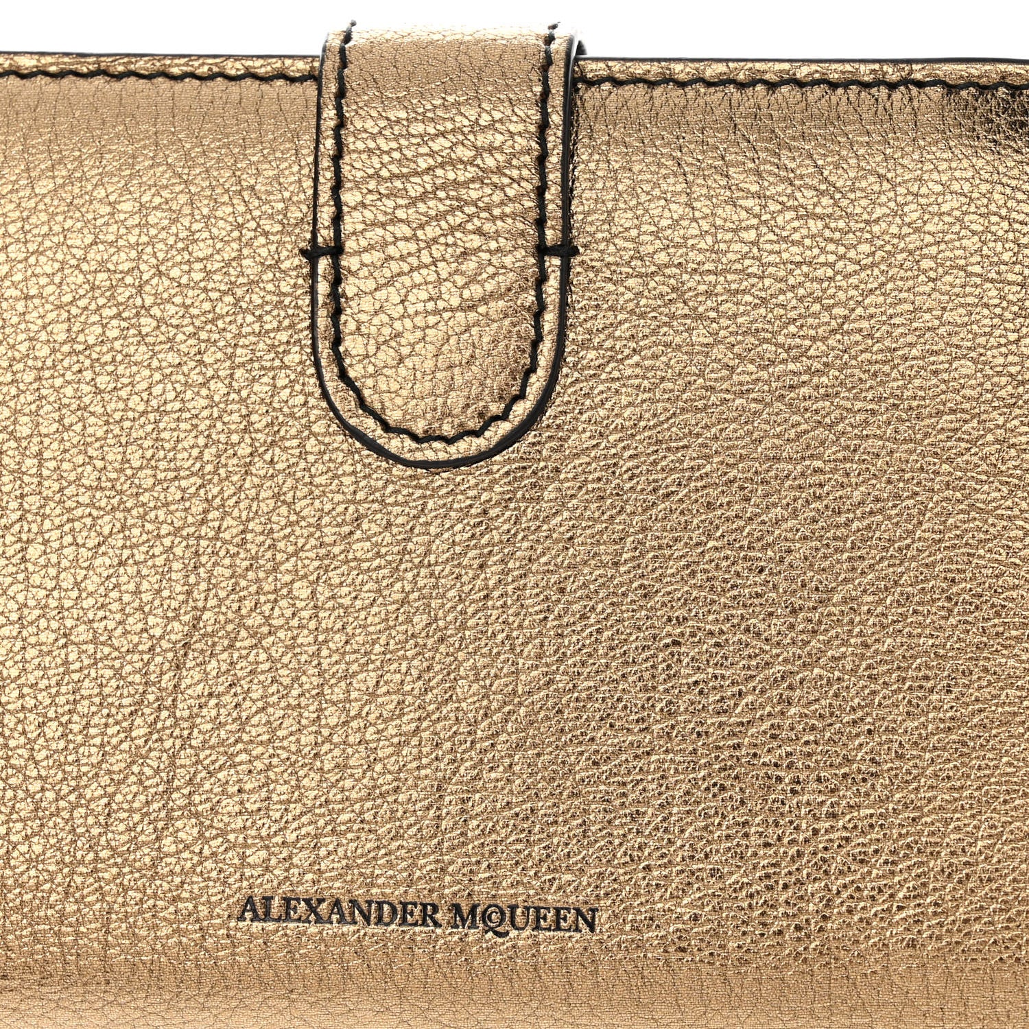 Alexander McQueen Metallic Calfskin Skull French Wallet Gold 9 of 10