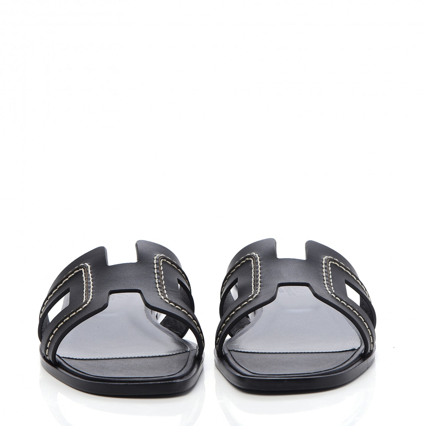 Calfskin Pique Oran Sandals 39 Black