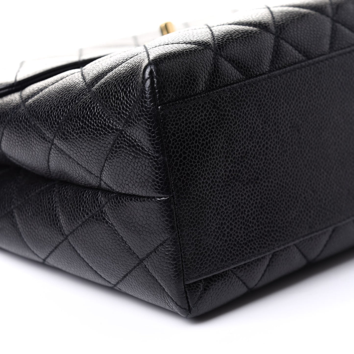 Caviar Quilted Jumbo Kelly Flap Black