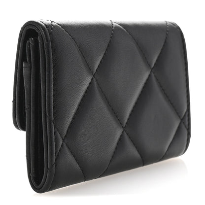 Chanel Lambskin Quilted Chanel 19 Flap Card Holder Black 3 of 8