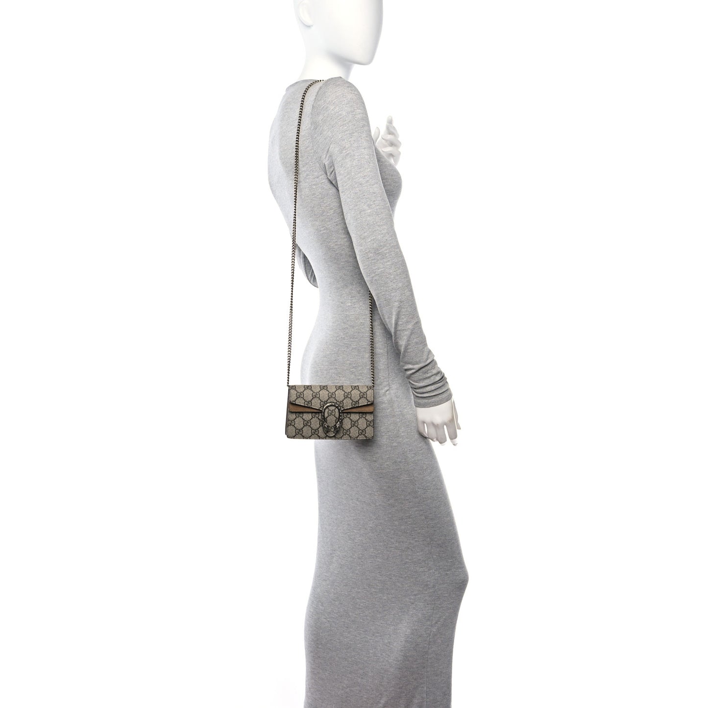 GG Supreme Monogram Super Mini Dionysus Shoulder Bag Taupe