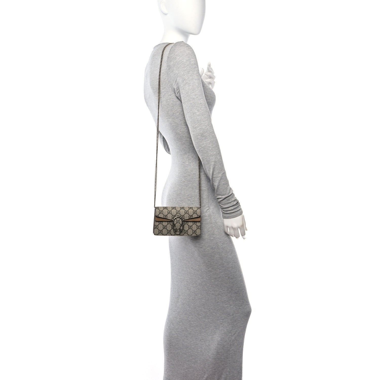 Gucci GG Supreme Monogram Super Mini Dionysus Shoulder Bag Taupe 2 of 12