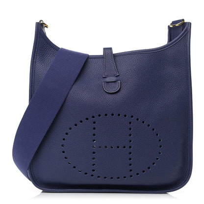 Hermes Taurillon Clemence Evelyne III PM Bleu Encre 1 of 10