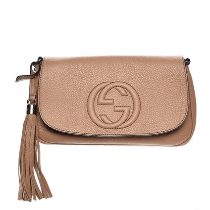 Gucci Pebbled Calfskin Medium Soho Flap Crossbody Camelia 1 of 8