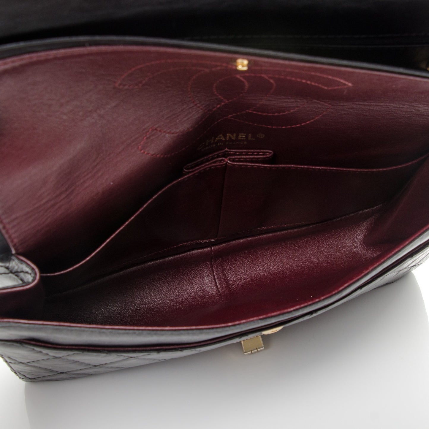Aged Calfskin Quilted 2.55 Reissue 226 Flap Black