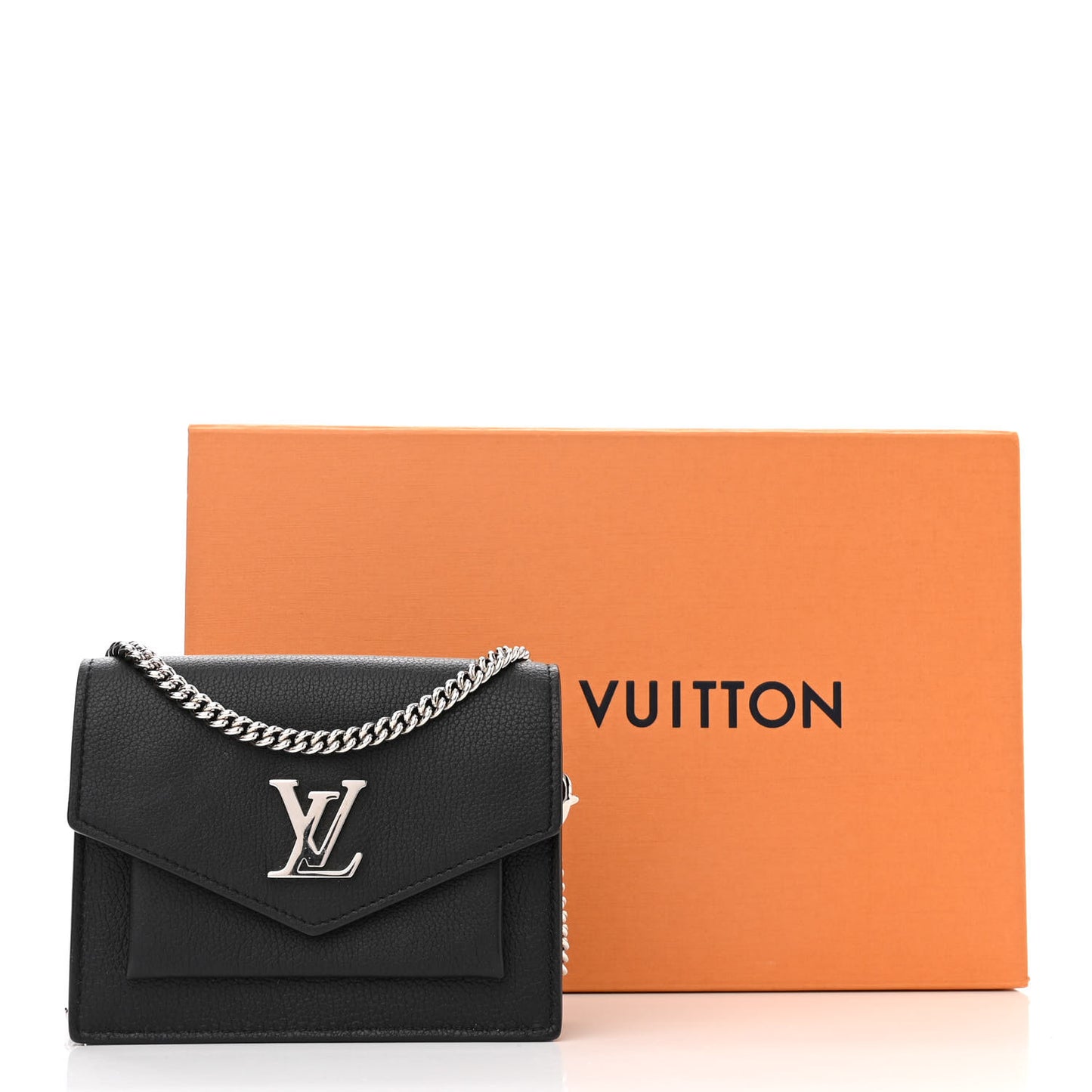 Soft Calfskin Mini My Lockme Chain Pochette Black