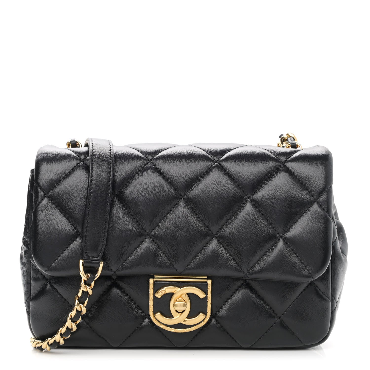 Chanel Lambskin Quilted Mini Flap Black 1 of 11