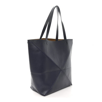 Loewe Shiny Calfskin Large Puzzle Fold Tote Abyss Blue 3 of 10