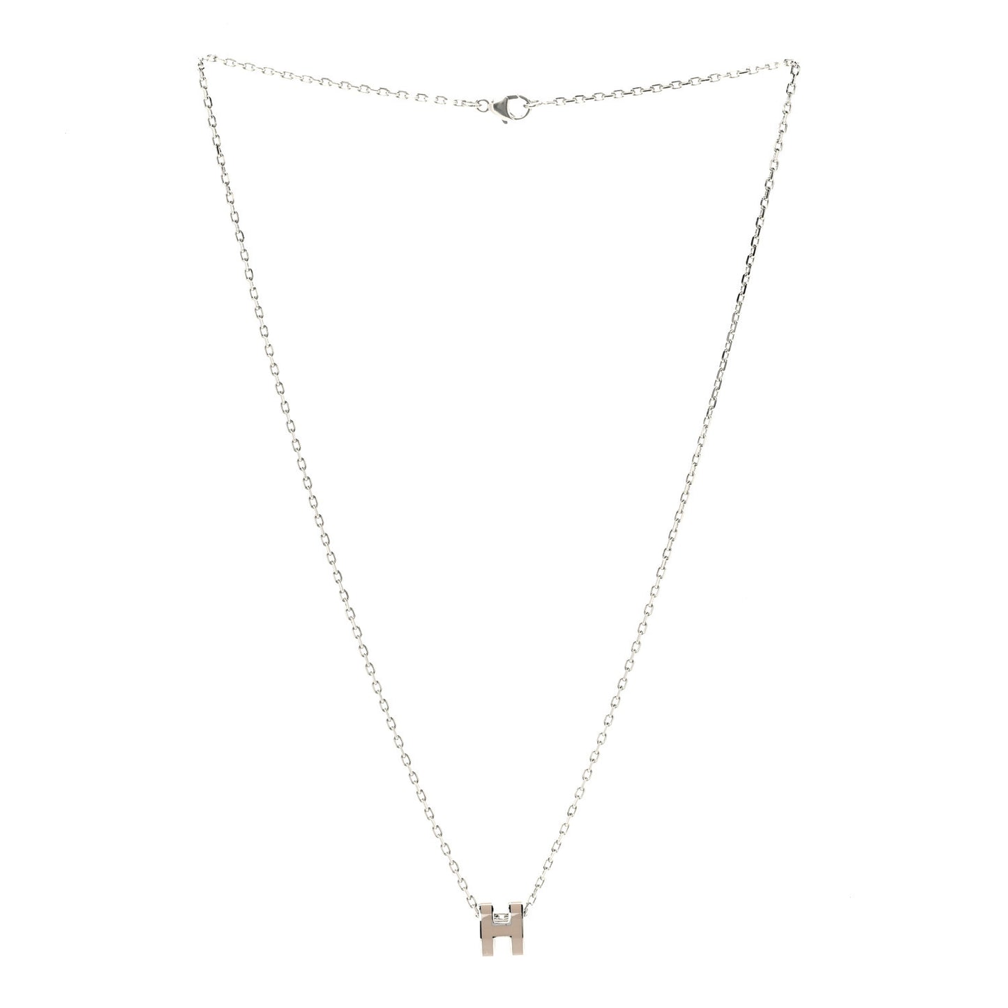 Palladium Mini Pop H Pendant Necklace Marron Glace
