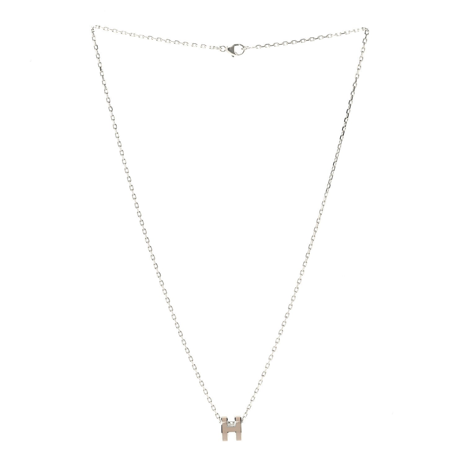 Hermes Palladium Mini Pop H Pendant Necklace Marron Glace 3 of 5
