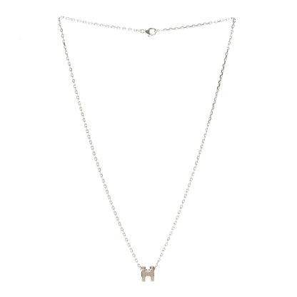 Hermes Palladium Mini Pop H Pendant Necklace Marron Glace 3 of 5