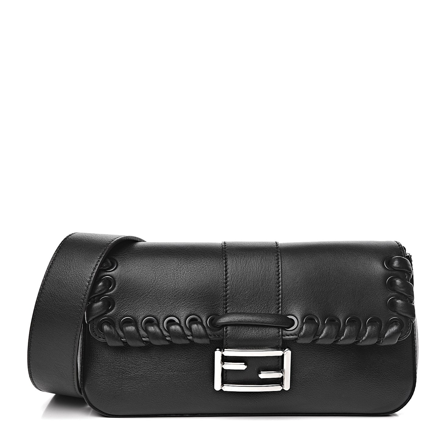 Vitello Dolce Lace Up Baguette Black